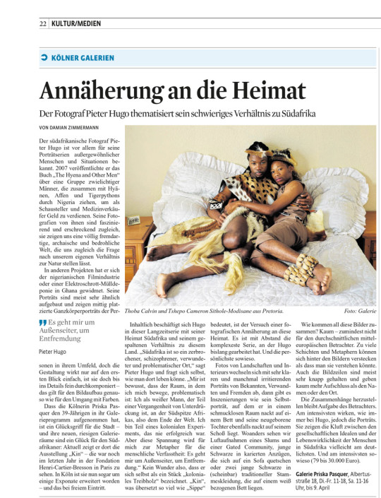 Review Pieter Hugo “Kin”, Koelner Stadtanzeiger, 3.3.2016