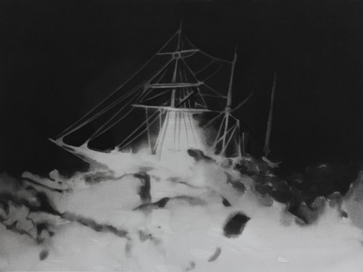 RADENKO MILAK | Imperial Trans-Antarctic Expedition 1914–17, 2014 watercolor on paper 36 x 50 cm RM328