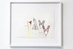 ULRIKE ROSENBACH | Hörnerhaube, 1969 Zeichnung , Entwurf work on paper sketch drawing 21,7 x 30,4 cm UR077